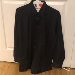 Hugo Boss Slim Fit Button Down Navy w/ Navy Stripe